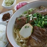 Midori Manshokuhim Mukku - 軟骨ソーキそば(大)+ライス