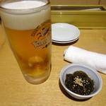 呑処おか吉 - 「生ビール」と「お通し」