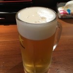 むつぎく - 生ビール 中(サッポロ) 600円(税込)