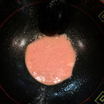 大砲ラーメン - 厚切り炙りチャーシューメンの丼の底の骨粉