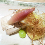 Hitotsubaki - 宮崎ポークと米茄子の杉板焼き　海老芋の変わり柚子味噌焼き　寒鰆カブダイフ焼き