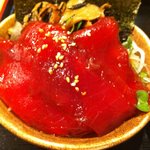 味処 むさし野 - 季節のご飯３００円、マグロのづけ、五目ひじき、有明の海苔