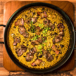 Iberico pork and mushroom paella