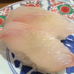 廻鮮寿司 塩釜港 - 弾力のある「ヒラメ握り」（2015.12）