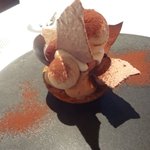 レストラン マノワ - デザート（球体モンブラン　栗のアイスと共に）（2015.11）