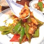 香港麺 新記 - 湯葉と青菜の炒め物