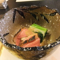 柚木元 - スノーホワイトチェリバレー(北海道産の鴨)のロースと葱の酢味噌和え
                