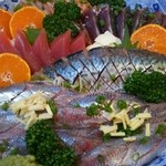 Kitaji - お刺身の皿鉢♥
                        うるめ、さば、まぐろ、すま鰹たたき、鮭