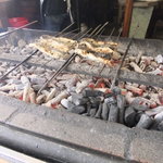 鰻を焼いているところ