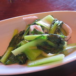 旬菜中房 和華 - 主菜１：青菜とやりいかの塩炒め