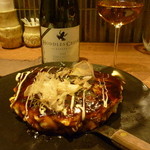 鉄板焼き Oribe - ミックスお好み焼きと白ボトル15.12