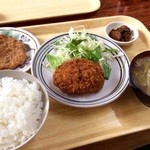 三丁目 にしや食堂 - 自家製コロッケ定食