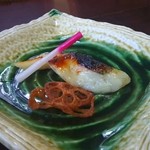 料亭 まつむら - 焼き物 鯛西京焼き、蓮根煎餅