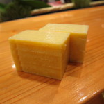 天寿し - 10貫後の玉子、甘い九州の味