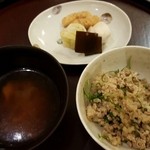 日本料理 太月 - 合鴨の炊き込みご飯　九条葱