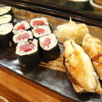 楽座 - 穴子と巻物で〆。（27.12月）