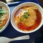 玉龍 - ワンタン麺＋天津飯セット