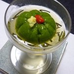 7月限定メニュー朝顔御膳　先付：おくらまりも