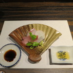 割烹 清風 - 佐渡の寒鰤、ハタ、サヨリの刺身