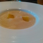 ル・シェル・ブルー - 今日のスープ、ブロッコリーと牛蒡と下仁田葱。