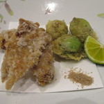 小料理 すず乃 - まぐろの竜田揚げ、鳥海山のばっけの天ぷら