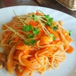 カフェポンテ - シーフードトマトパスタ