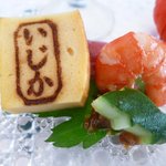 ホテルいじか荘 - 無花果の生ハム巻き、海老芝煮、さかな胡瓜・味噌