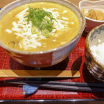 悠讃 - ランチには小ごはんが付きます。カレーうどんには嬉しい！