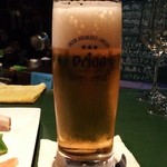 仏蘭西居酒屋ありす - オリオン生ビールです（2015年12月）。
