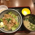 sasajin - しょうが焼丼、うどん