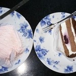 いしむら - あまおう苺のモンブランとブルーベリーのショートケーキ