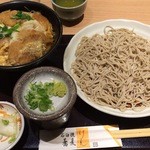 弦 - ヒレカツ丼セット　蕎麦大盛り