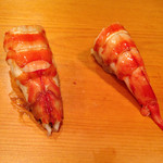 新ばし しみづ - 車海老。本日は大分。冬の車は甘味と味噌のコクが増してくる瞠目する逸品！