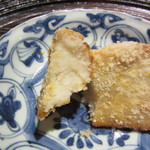 銀座うち山 - フライドポテト（海老芋）断面写真