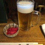 久昇 - 2015.12 再訪　生ビールとお通し