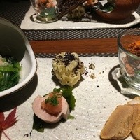 いまここ - お浸し、あん肝、カラスミ、香箱ガニ、雲子