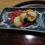 松川 - 真魚鰹と柿なます、白胡麻1