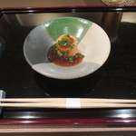 先付けはあん肝のミルフィーユ。