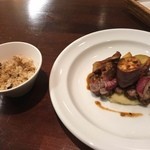 デュフェール - コース料理のお肉料理。地野菜がふんだんに使われて。