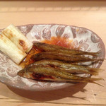 ぎおん 阪川 - 琵琶湖産モロコの焼き物。長葱。