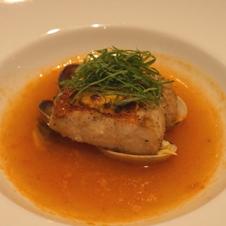 Tougou - 魚　（金目鯛の黄身酢焼き　浅蜊のブイヤベース）