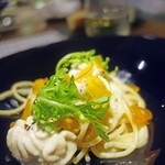 イル アオヤマ - 真鱈白子と唐墨のアーリオオーリオ