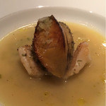 cucina Wada - 【15`12月】魚！天然クエとアワビのスープ仕立て！こちらゎアタシの少なめの方ですが･･･