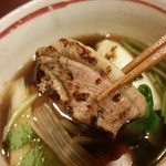 新橋ときそば - 鴨つけ汁の鴨。