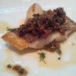 鯛のポワレ　タプナードソースだよ