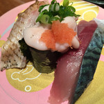 もりもり寿し - 駅前３点盛り のどぐろ、生さば、生白子
