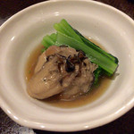 ひより　麦縄本舗　炭焼酒場 - H27.12.18 お通し「牡蠣＆小松菜」