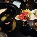 ホテルグリーンプラザ 強羅 - 夕ご飯：鍋物(しゃぶしゃぶ)
