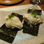 こふく - 牡蠣の手巻き寿司。
