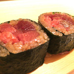 鮨 あらい - 2015/12夜_鮪三種の鉄火巻き（おこのみで追加）